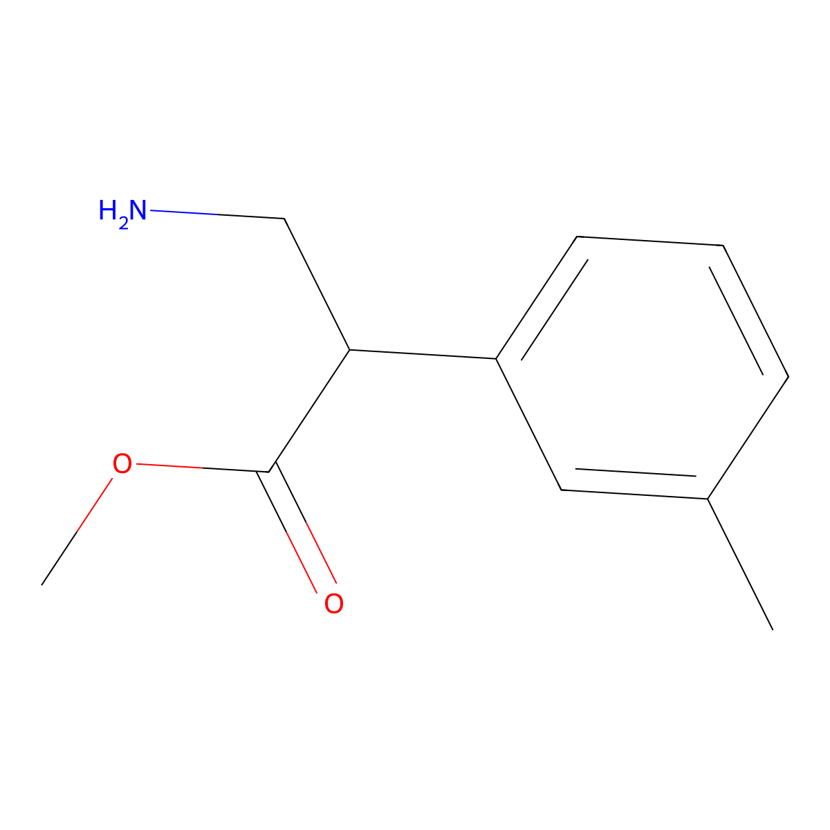 Methyl 3-amino-2-(3-methylphenyl)propanoate molecular structure, CAS 748110-33-0