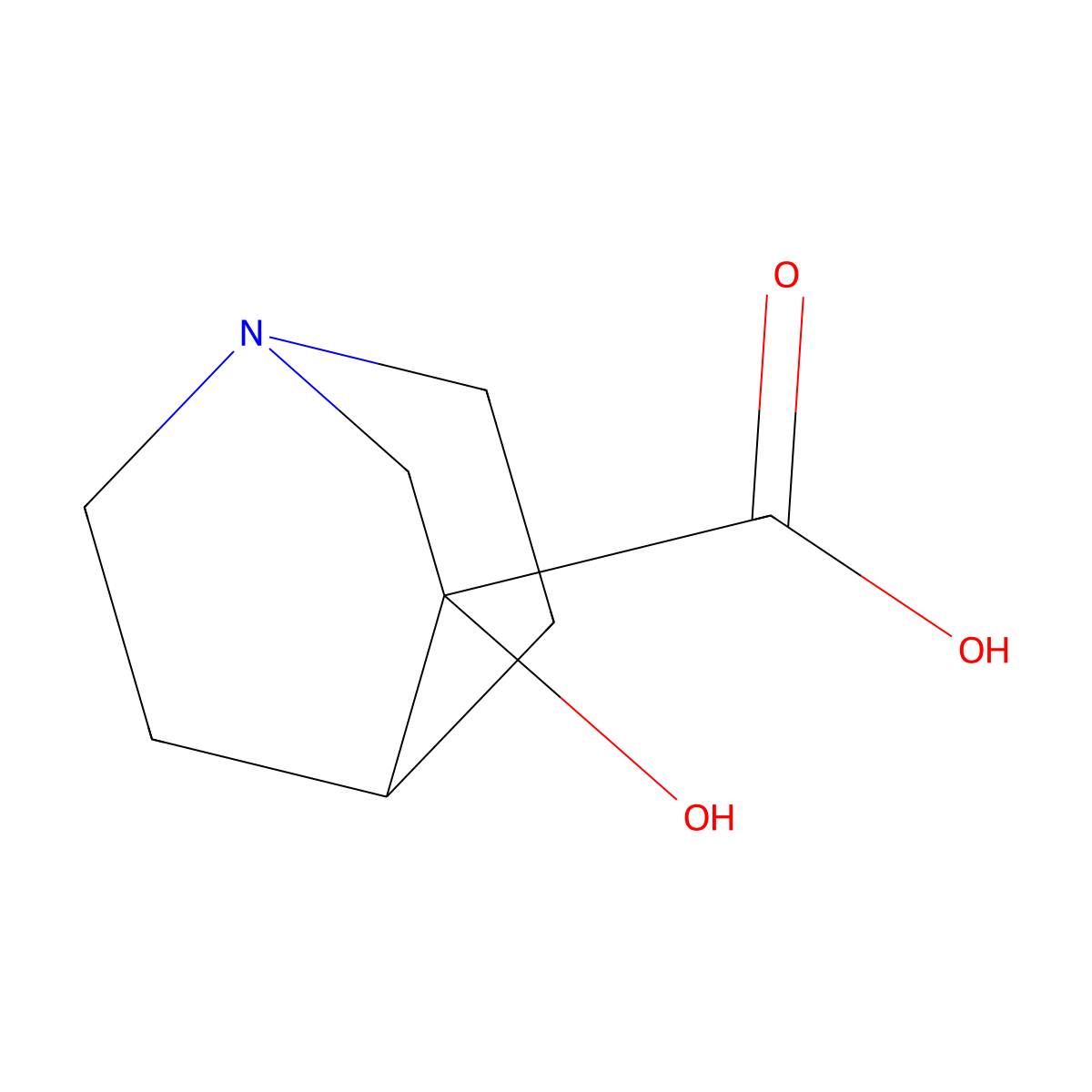 3-Hydroxy-1-azabicyclo[2.2.2]octane-3-carboxylic acid molecular structure, CAS 748113-29-3