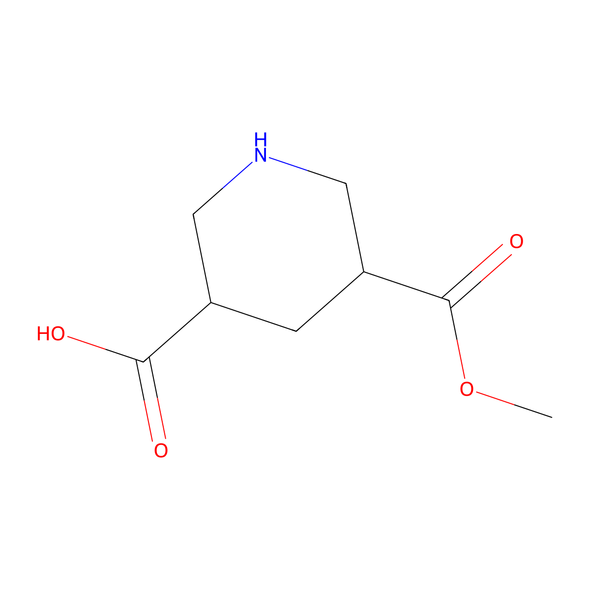 5-(Methoxycarbonyl)piperidine-3-carboxylic acid molecular structure, CAS 748113-39-5