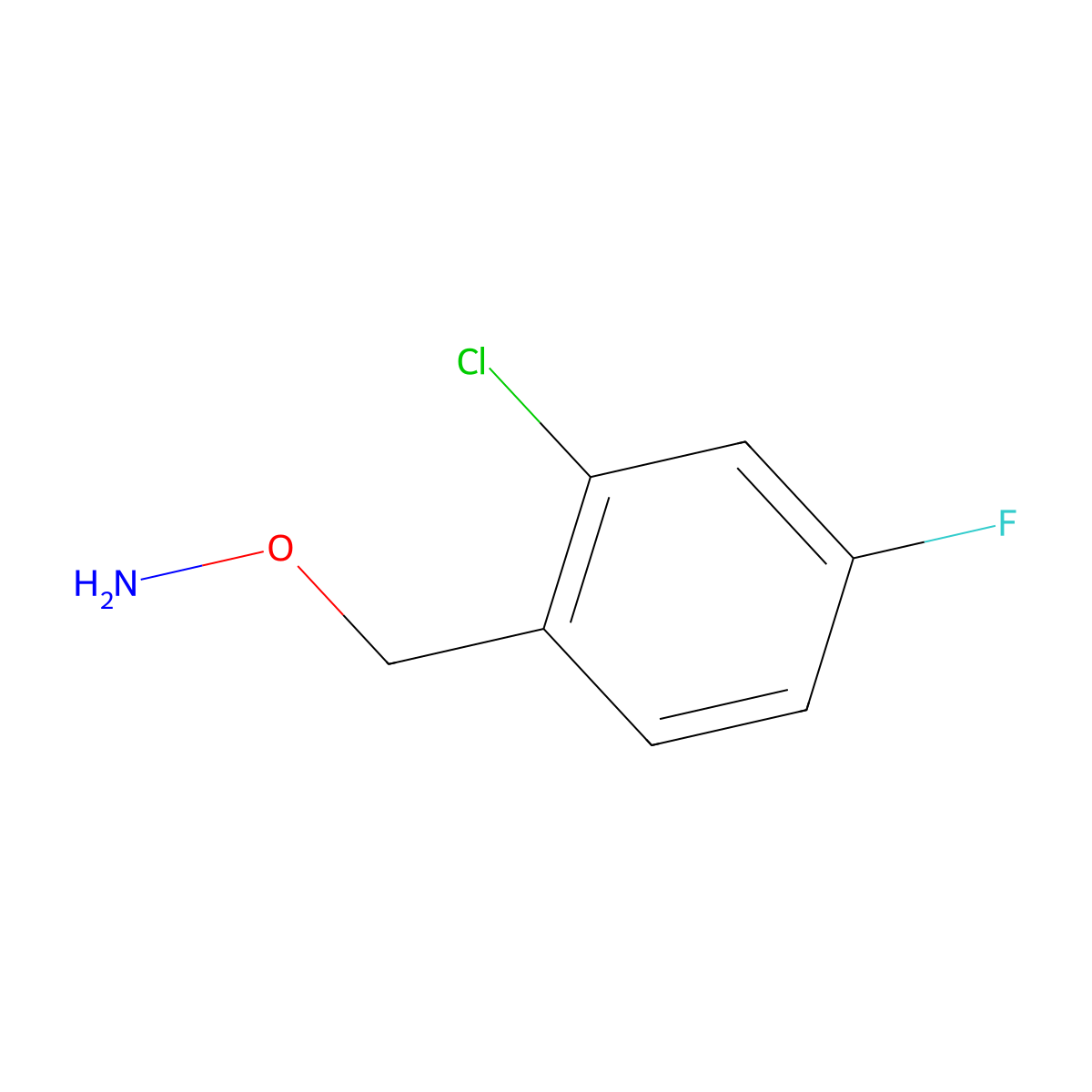 O-[(2-chloro-4-fluorophenyl)methyl]hydroxylamine molecular structure, CAS 748122-02-3