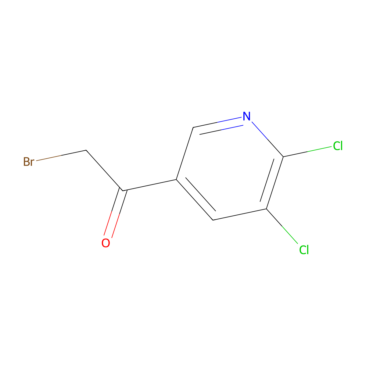 Ethanone, 2-bromo-1-(5,6-dichloro-3-pyridinyl)- molecular structure, CAS 748129-66-0