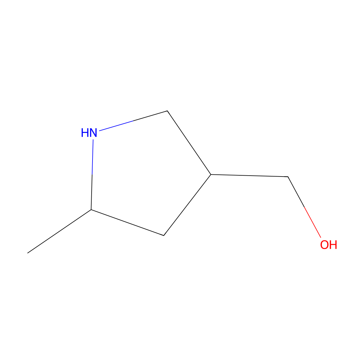 Rel-((3R,5R)-5-methylpyrrolidin-3-yl)methanol molecular structure, CAS 748131-43-3
