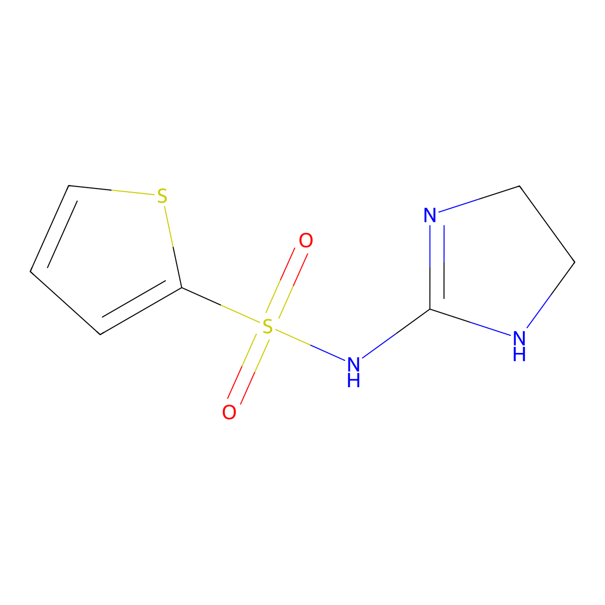 N-(4,5-dihydro-1H-imidazol-2-yl)thiophene-2-sulfonamide molecular structure, CAS 748137-17-9