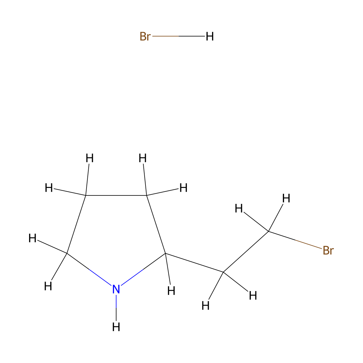2-(2-Bromoethyl)pyrrolidine hydrobromide molecular structure, CAS 74814-50-9