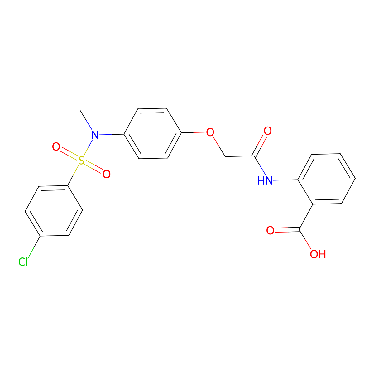 2-{2-[4-(N-methyl4-chlorobenzenesulfonamido)phenoxy]acetamido}benzoic acid molecular structure, CAS 748145-28-0