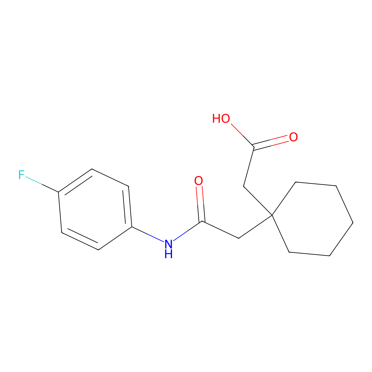 2-(1-{[(4-Fluorophenyl)carbamoyl]methyl}cyclohexyl)acetic acid molecular structure, CAS 748146-89-6