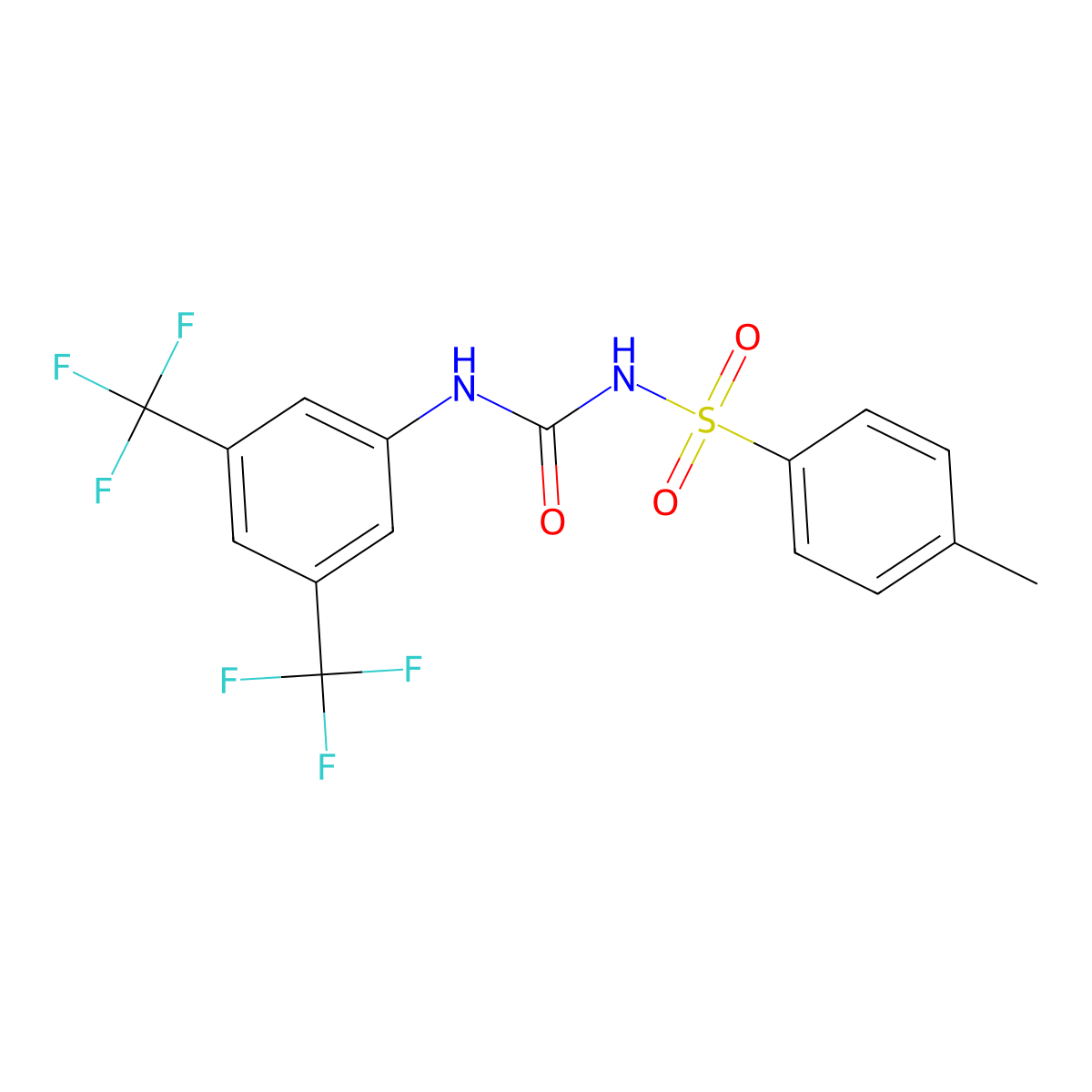 1-(3,5-Bis(trifluoromethyl)phenyl)-3-((4-methylphenyl)sulfonyl)urea molecular structure, CAS 748147-58-2