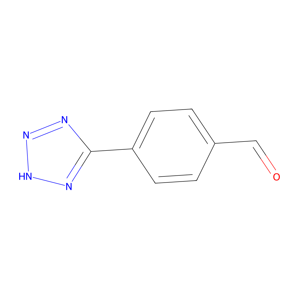 4-(1H-1,2,3,4-tetrazol-5-yl)benzaldehyde molecular structure, CAS 74815-22-8