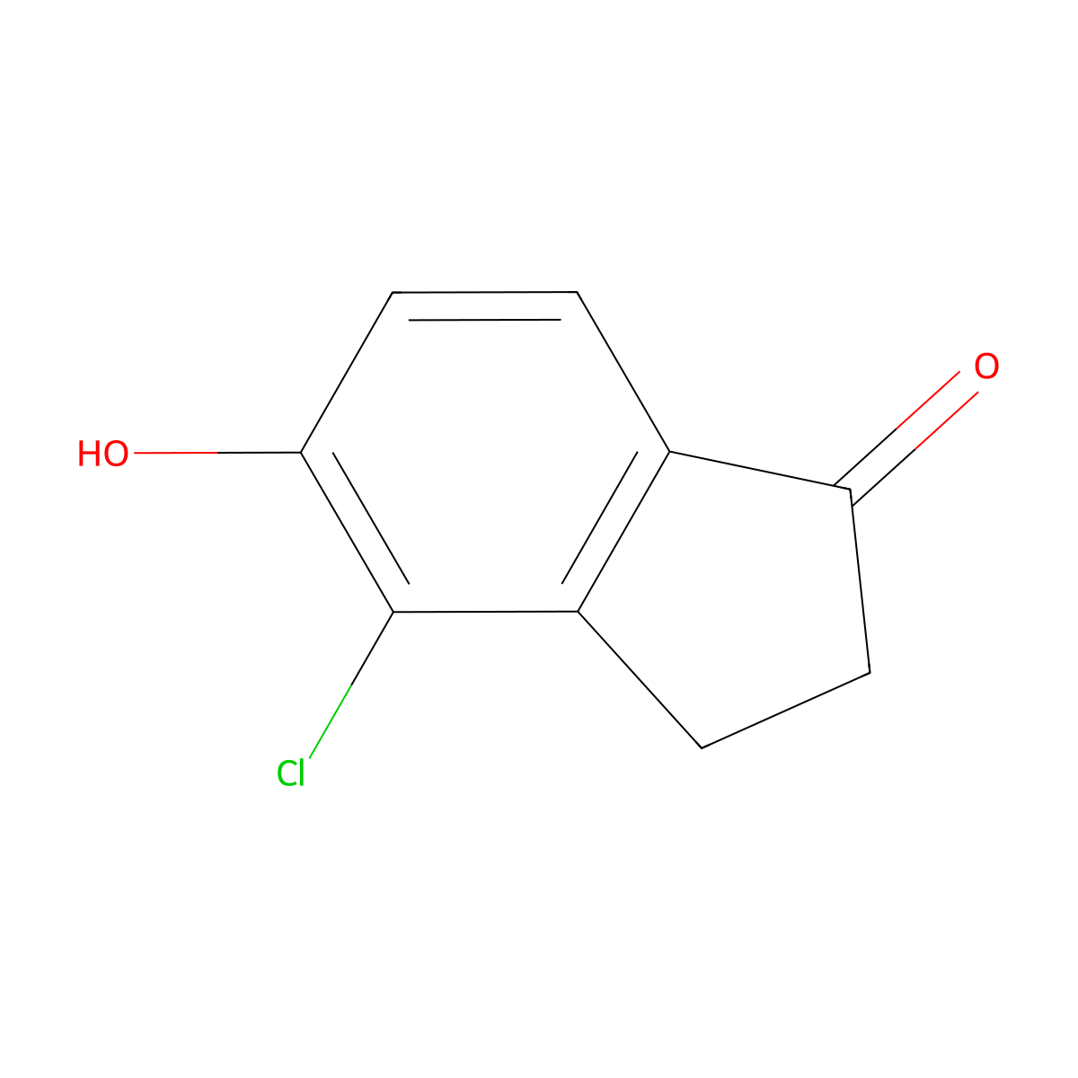 4-Chloro-5-hydroxy-2,3-dihydro-1H-inden-1-one molecular structure, CAS 748150-53-0