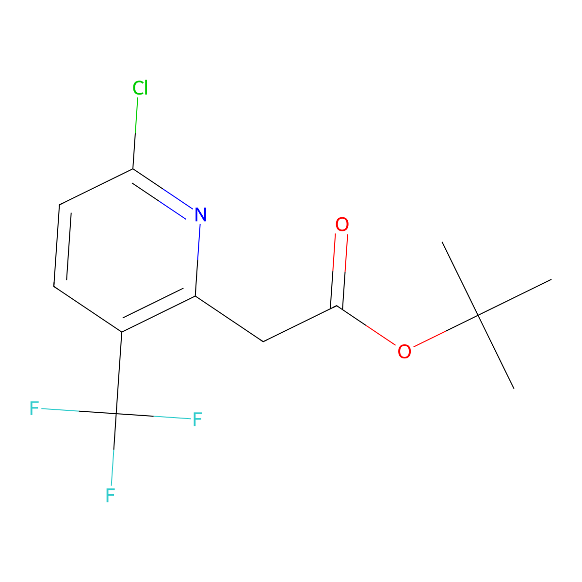 tert-Butyl 2-(6-chloro-3-(trifluoromethyl)pyridin-2-yl)acetate molecular structure, CAS 748153-46-0