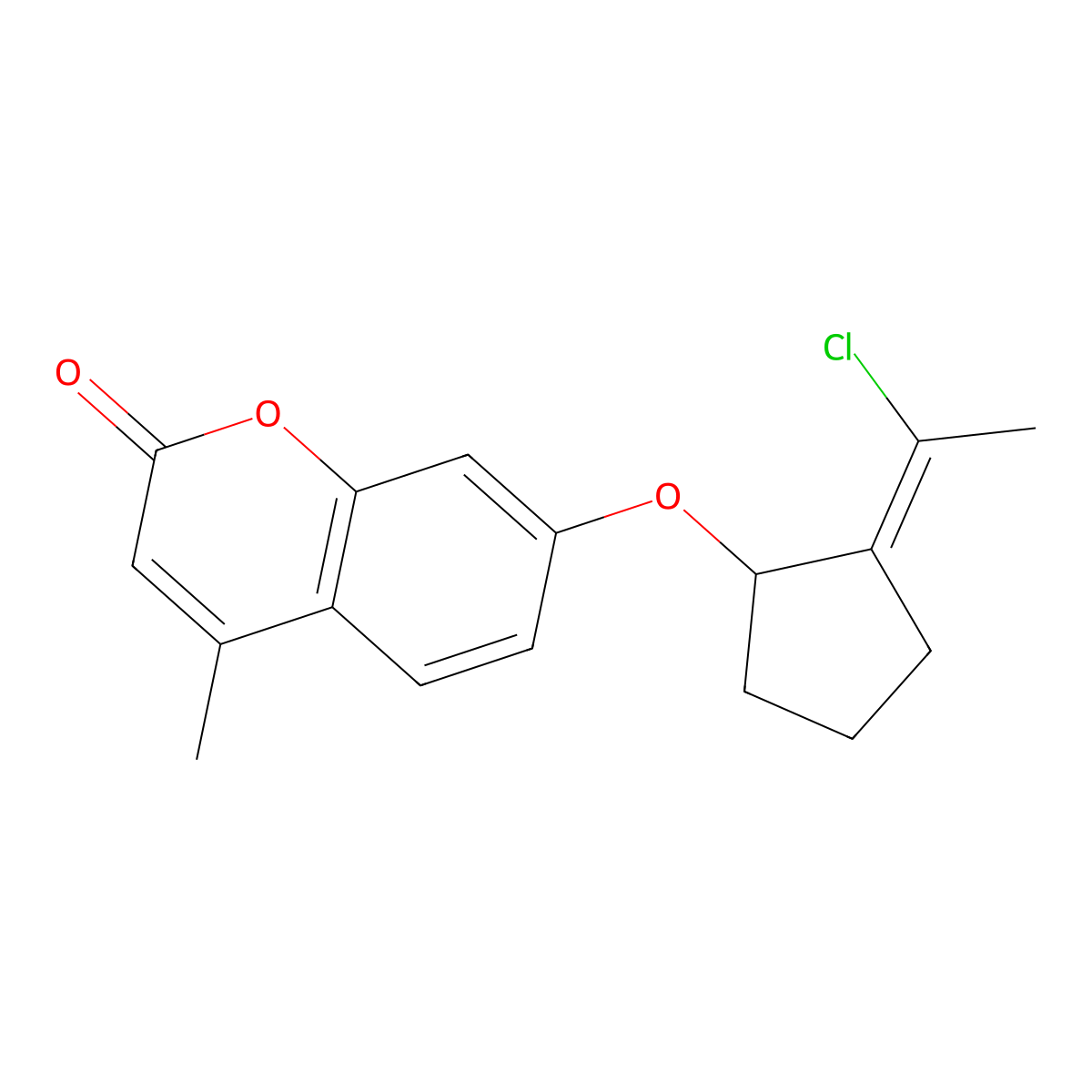 7-[2-(1-Chloroethylidene)cyclopentyl]oxy-4-methylchromen-2-one molecular structure, CAS 748155-22-8