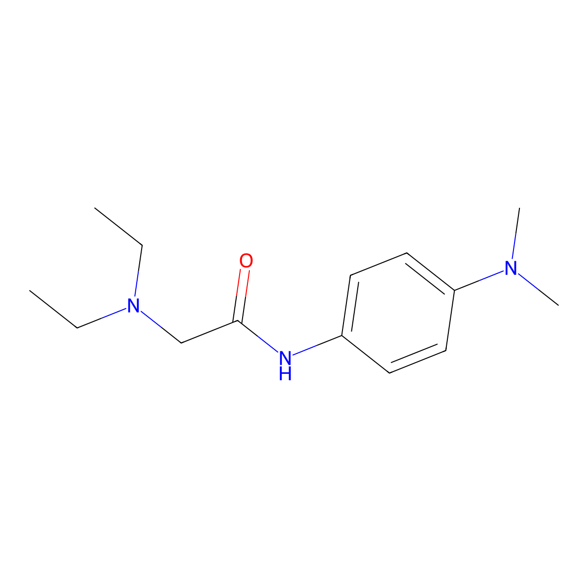 Acetamide, 2-(diethylamino)-N-[4-(dimethylamino)phenyl]- molecular structure, CAS 74816-19-6