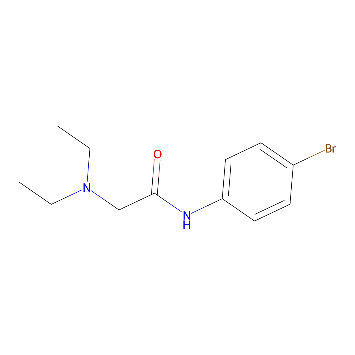 N-(4-bromophenyl)-2-(diethylamino)acetamide molecular structure, CAS 74816-20-9