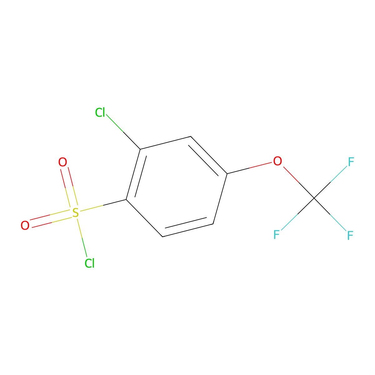 2-Chloro-4-(trifluoromethoxy)benzenesulfonyl chloride molecular structure, CAS 748163-14-6