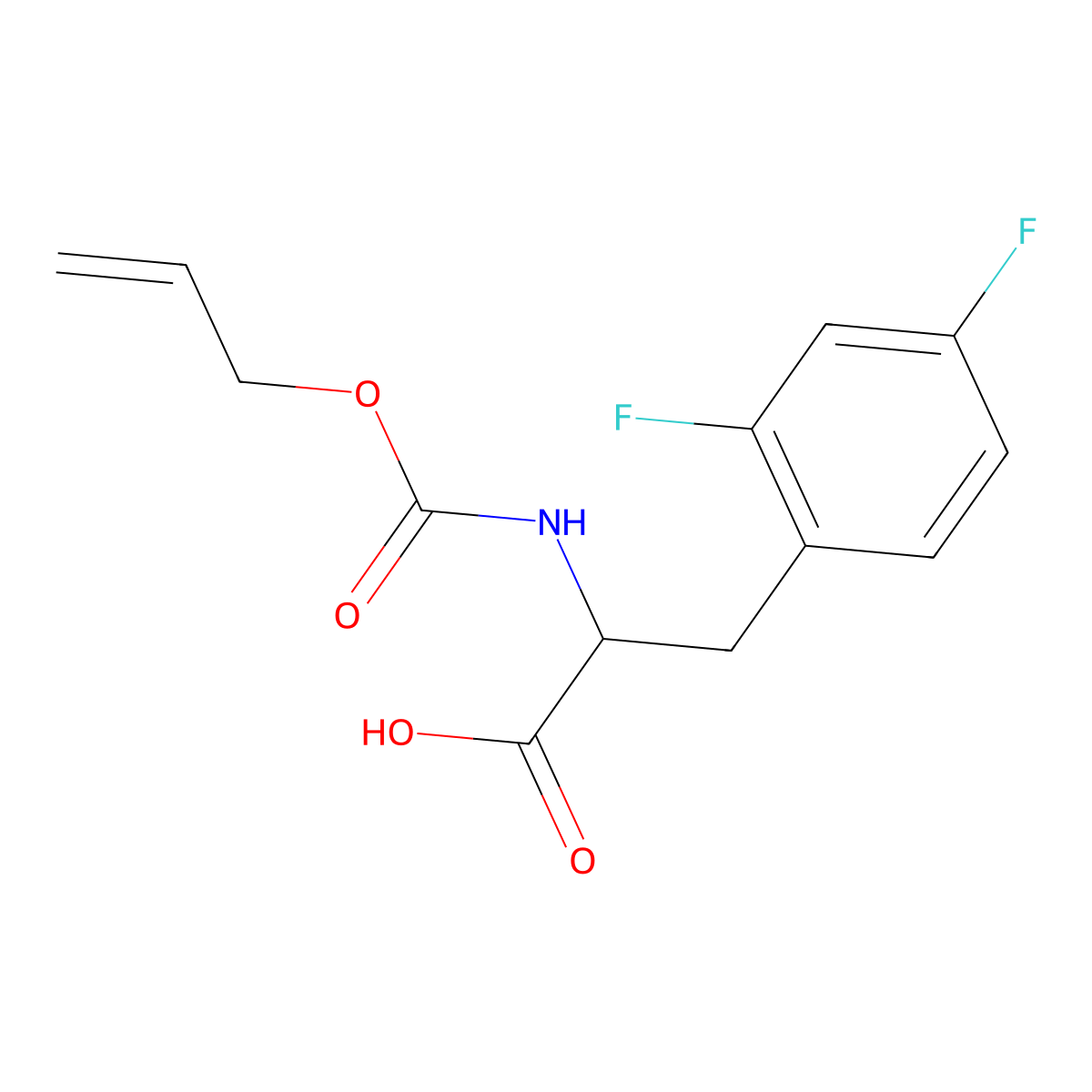 3-(2,4-Difluorophenyl)-2-{[(prop-2-en-1-yloxy)carbonyl]amino}propanoic acid molecular structure, CAS 748163-63-5