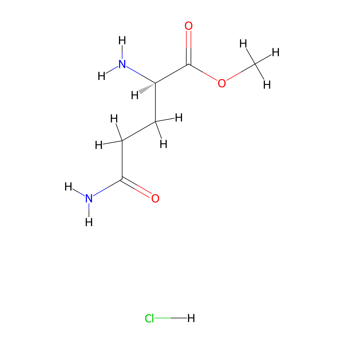 D-Glutamine methyl ester hydrochloride molecular structure, CAS 74817-54-2