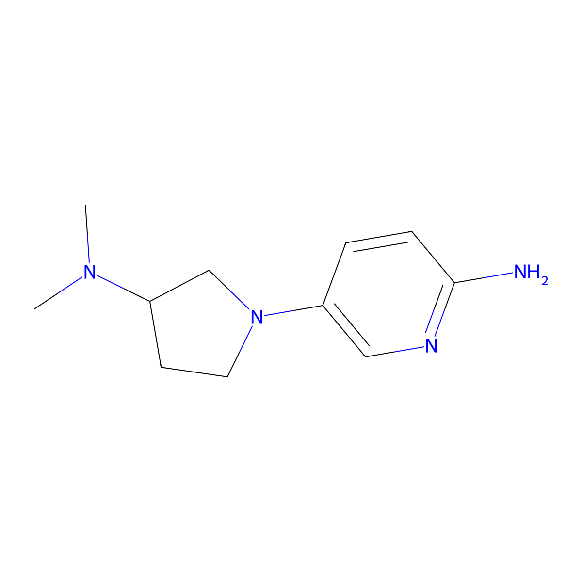 5-[3-(Dimethylamino)pyrrolidin-1-yl]pyridin-2-amine molecular structure, CAS 748183-23-5