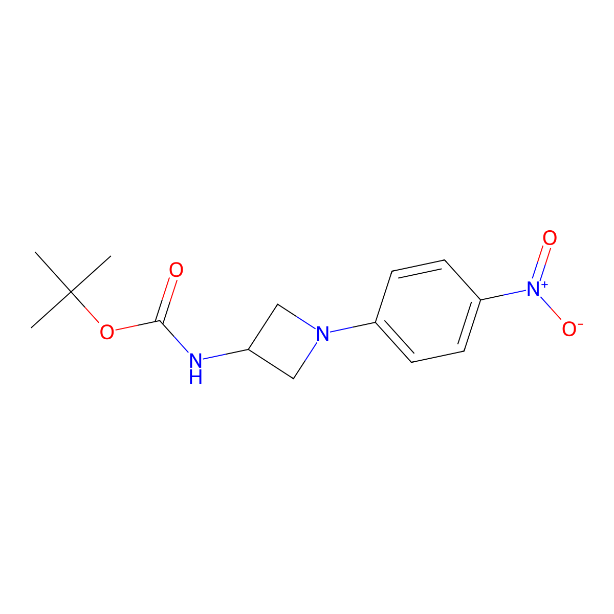 tert-butyl N-[1-(4-nitrophenyl)azetidin-3-yl]carbamate molecular structure, CAS 748183-68-8