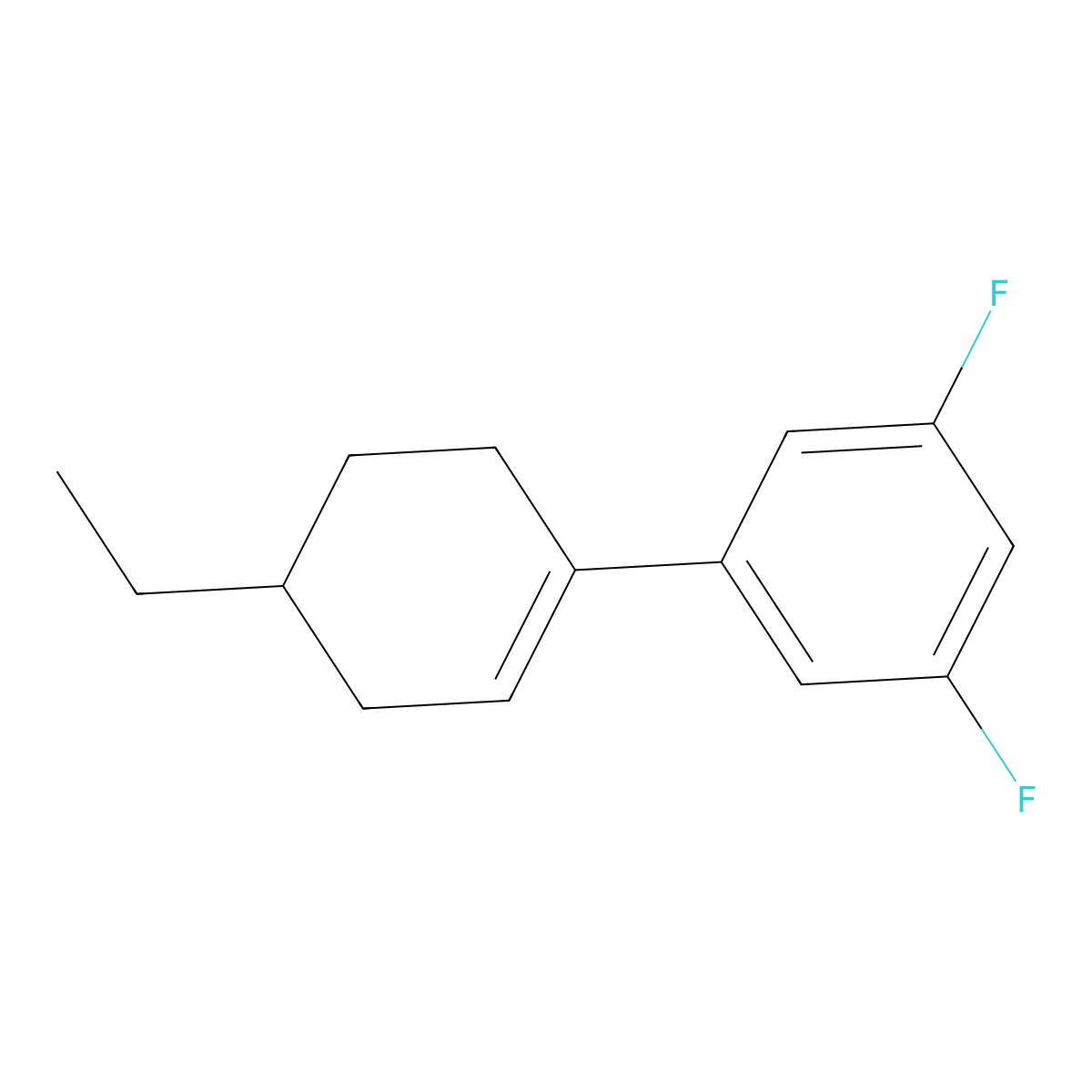 1-(4-Ethyl-1-cyclohexen-1-yl)-3,5-difluorobenzene molecular structure, CAS 748186-54-1