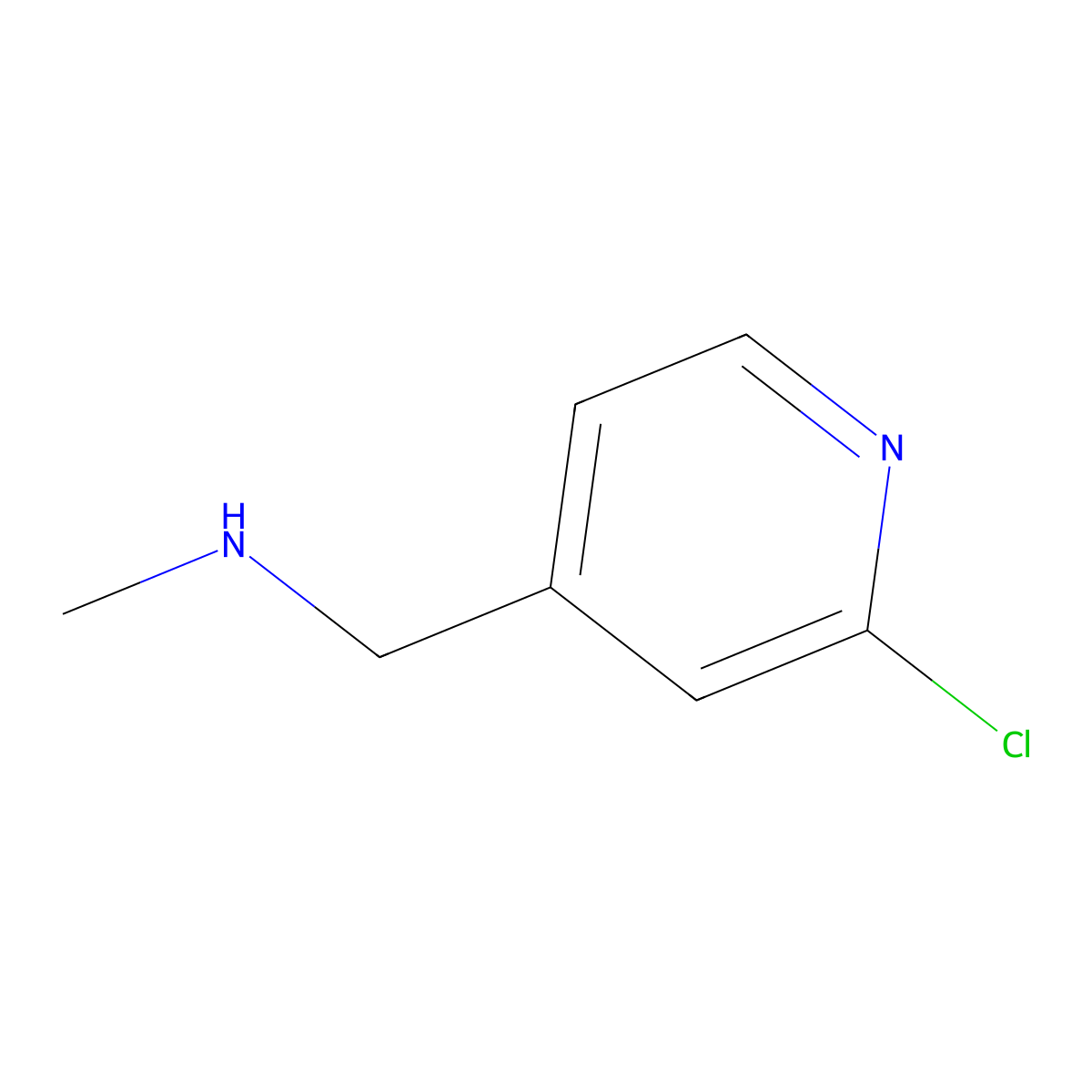 1-(2-Chloropyridin-4-yl)-N-methylmethanamine molecular structure, CAS 748187-76-0