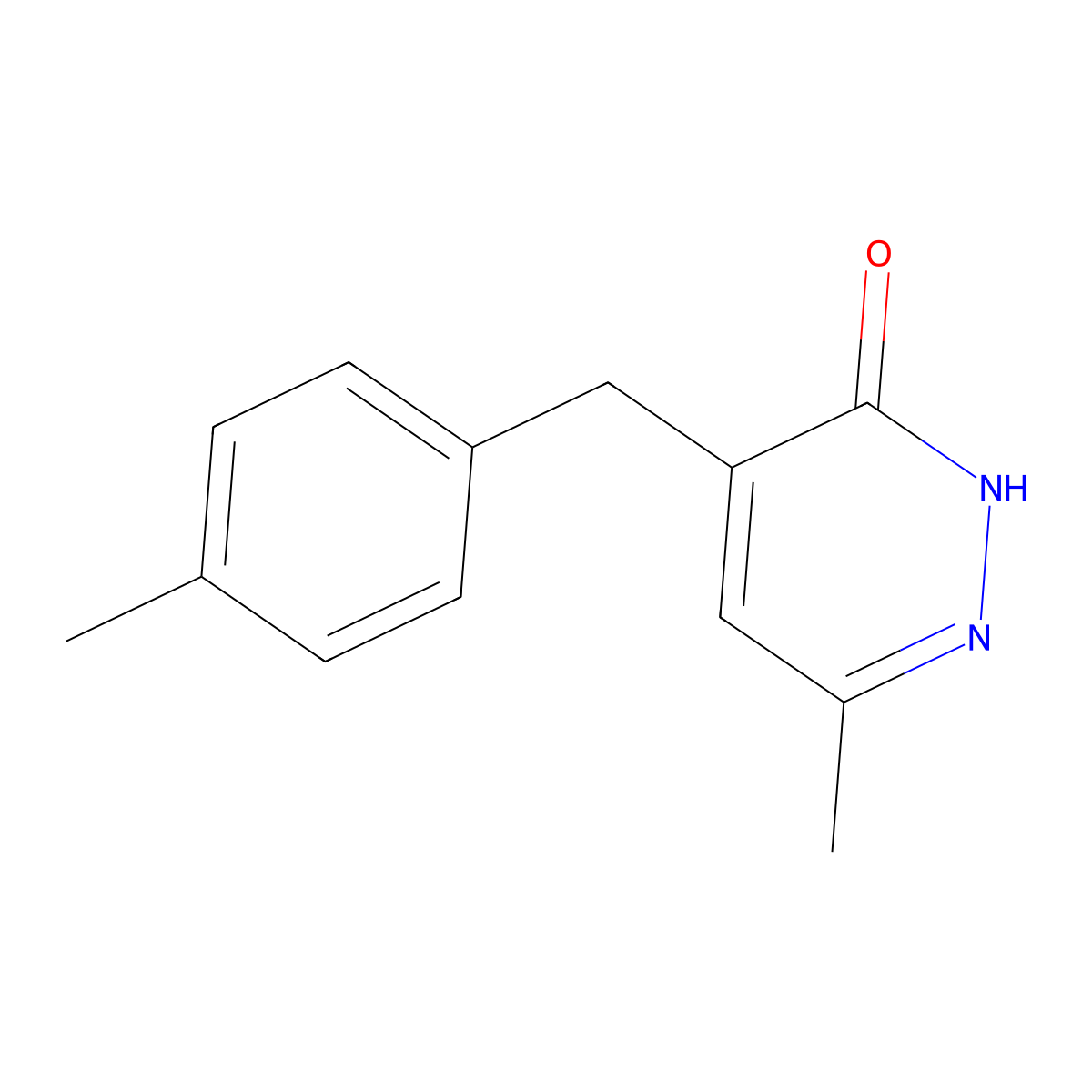 3-methyl-5-[(4-methylphenyl)methyl]-1H-pyridazin-6-one molecular structure, CAS 74819-18-4