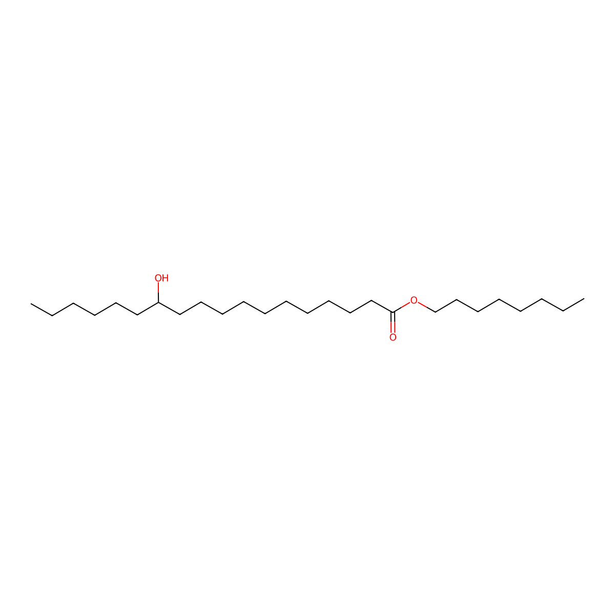 Octyl 12-hydroxyoctadecanoate molecular structure, CAS 74819-90-2