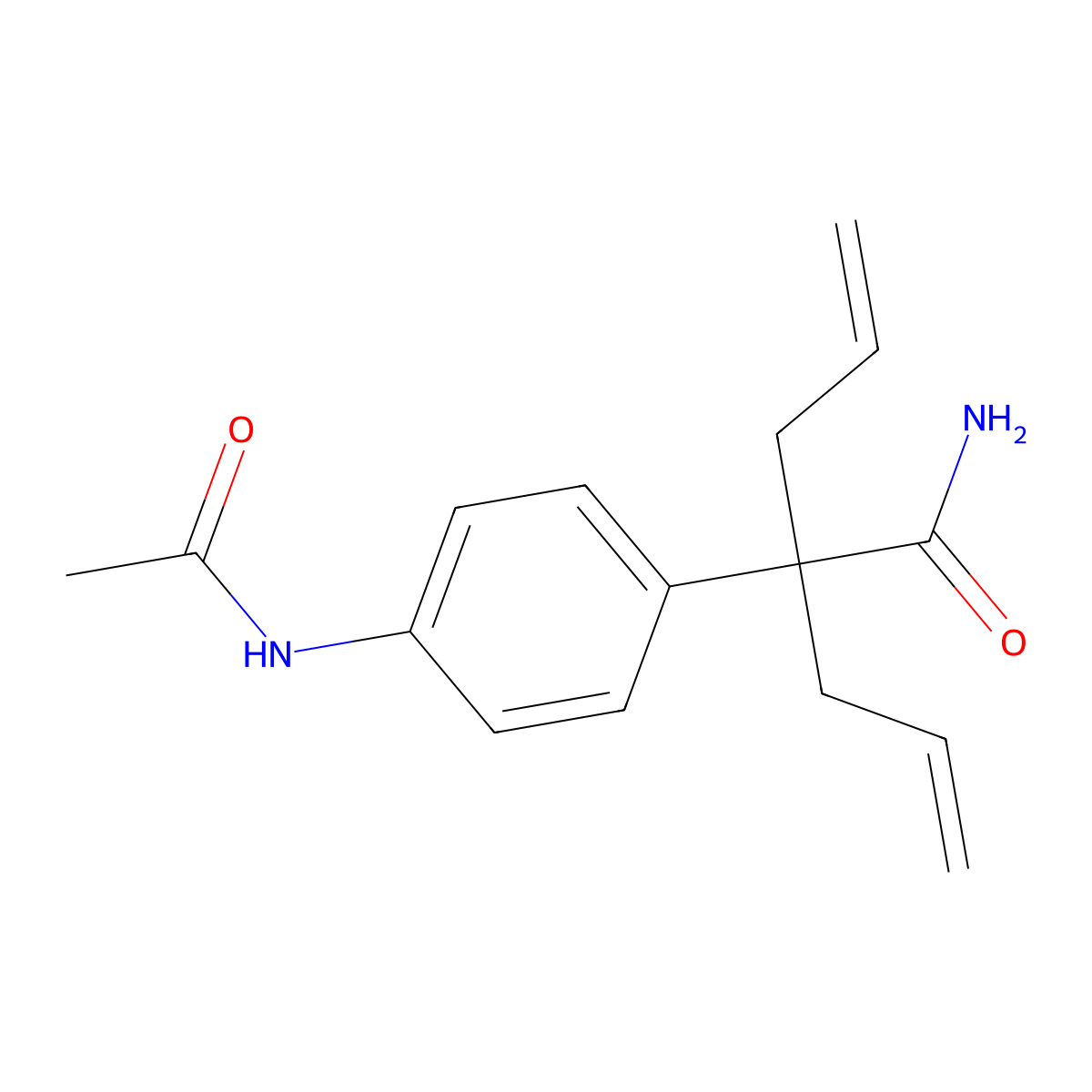 4-(Acetylamino)-alpha,alpha-di-2-propen-1-ylbenzeneacetamide molecular structure, CAS 7482-94-2