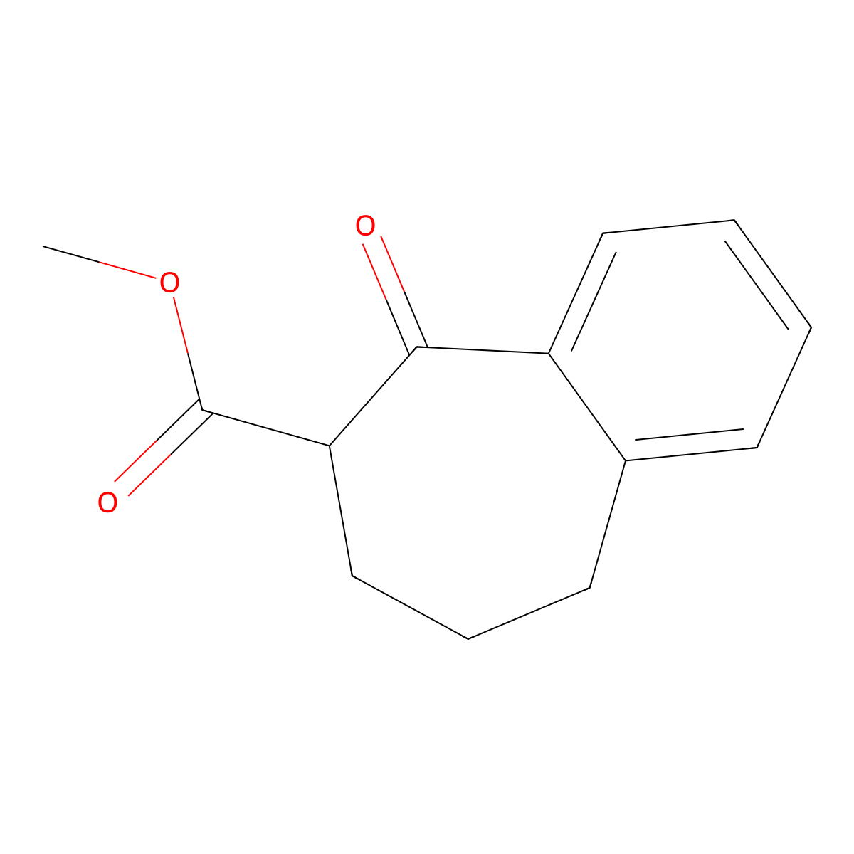 methyl 5-oxo-6,7,8,9-tetrahydro-5H-benzo[7]annulene-6-carboxylate molecular structure, CAS 74821-55-9