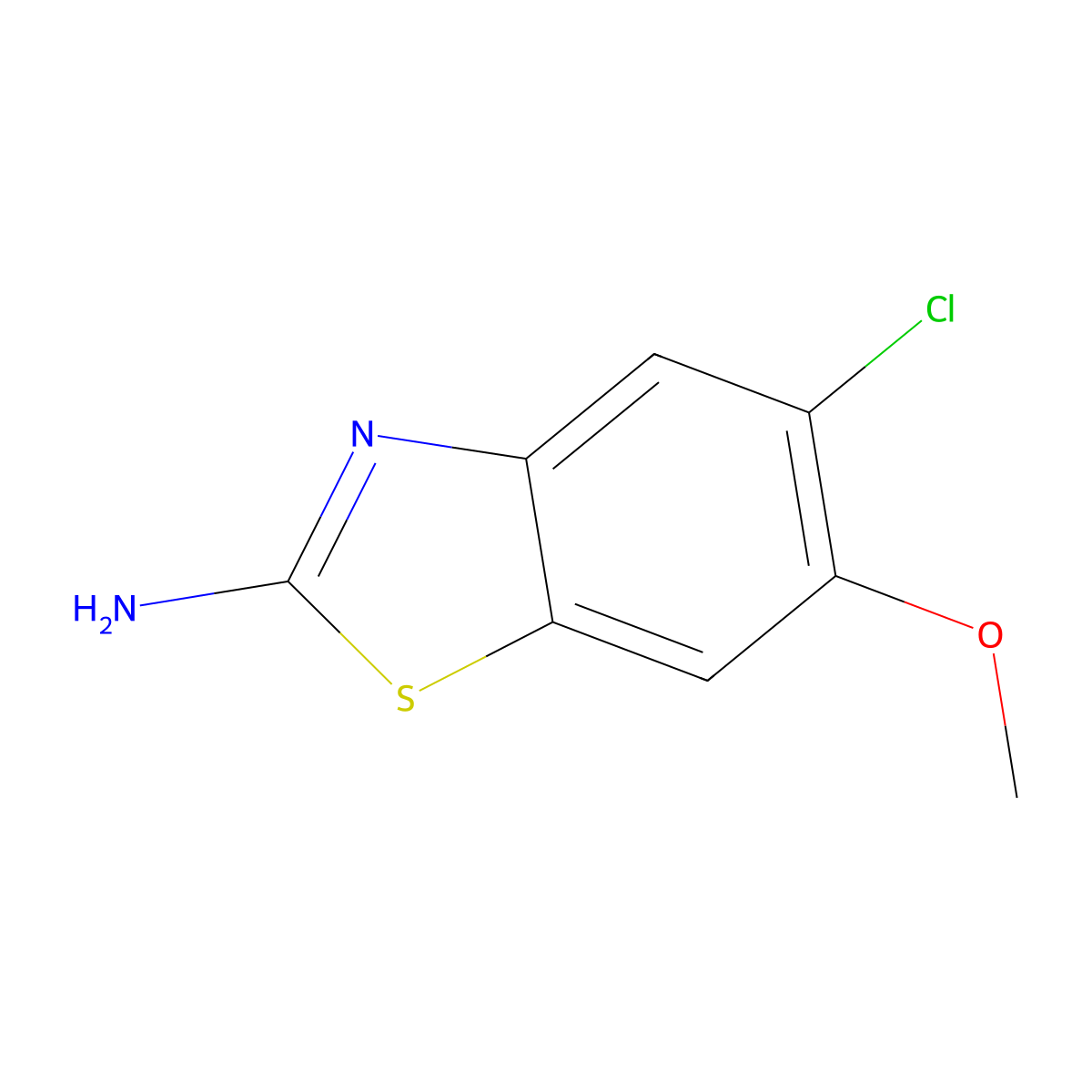 5-Chloro-6-methoxy-1,3-benzothiazol-2-amine molecular structure, CAS 74821-70-8