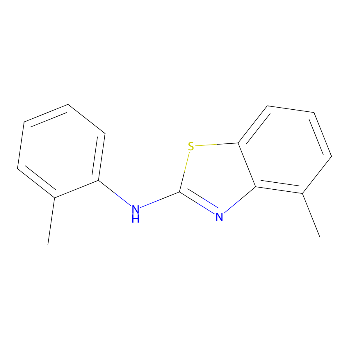 4-Methyl-N-(2-methylphenyl)-2-benzothiazolamine molecular structure, CAS 74821-71-9
