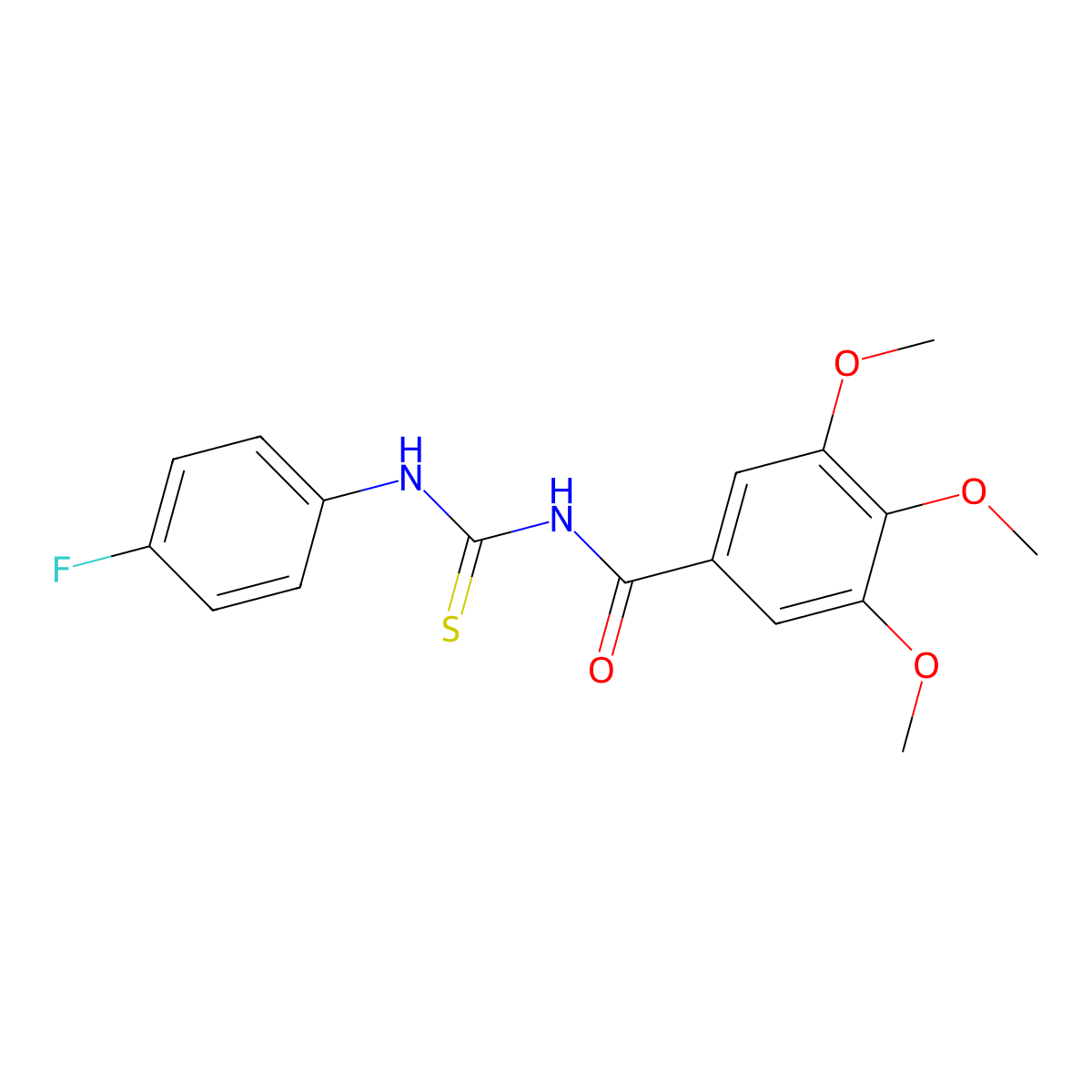 N-[(4-fluorophenyl)carbamothioyl]-3,4,5-trimethoxybenzamide molecular structure, CAS 74822-78-9