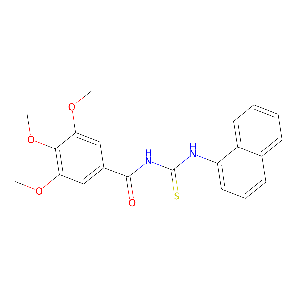 3,4,5-trimethoxy-N-(naphthalen-1-ylcarbamothioyl)benzamide molecular structure, CAS 74822-80-3