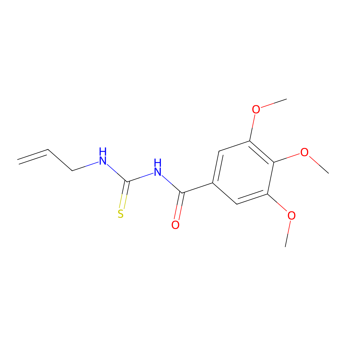 3,4,5-trimethoxy-N-(prop-2-enylcarbamothioyl)benzamide molecular structure, CAS 74822-82-5