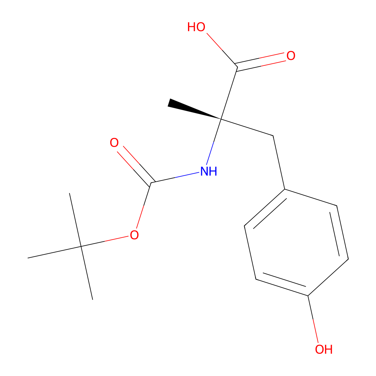 (S)-2-((tert-Butoxycarbonyl)amino)-3-(4-hydroxyphenyl)-2-methylpropanoic acid molecular structure, CAS 74825-83-5