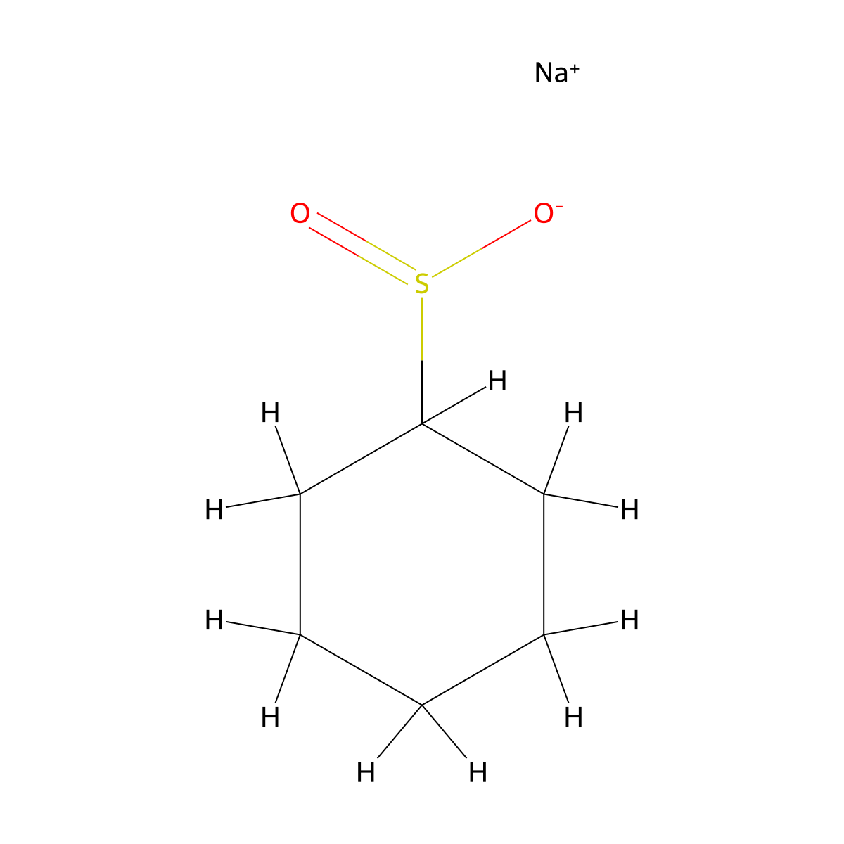 sodium cyclohexanesulfinate molecular structure, CAS 74829-95-1