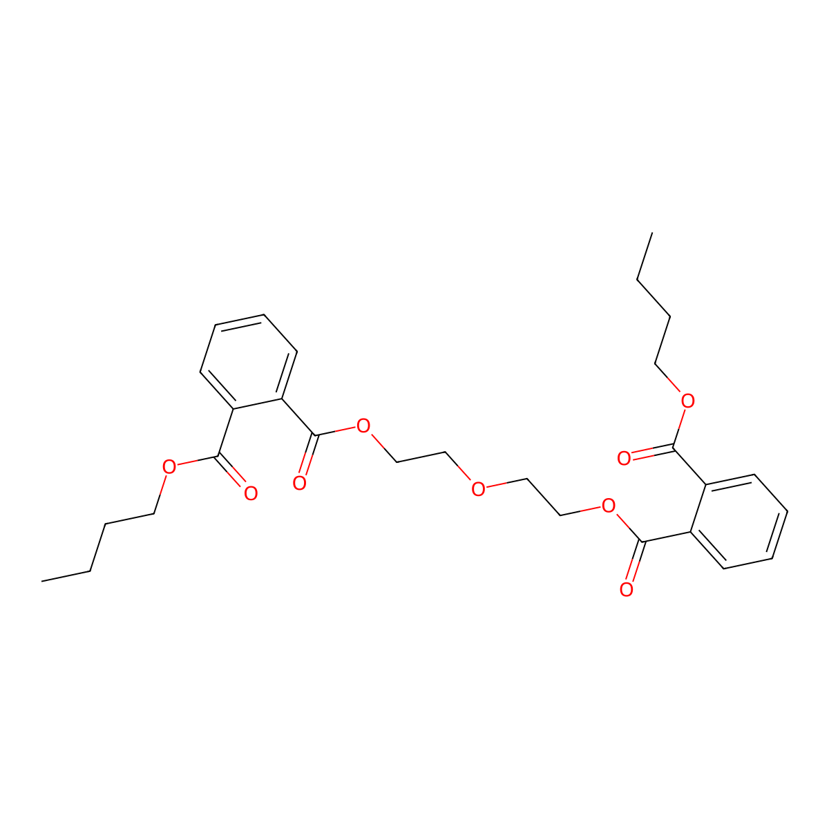 Diethylene glycol bis(butyl phthalate) molecular structure, CAS 7483-25-2