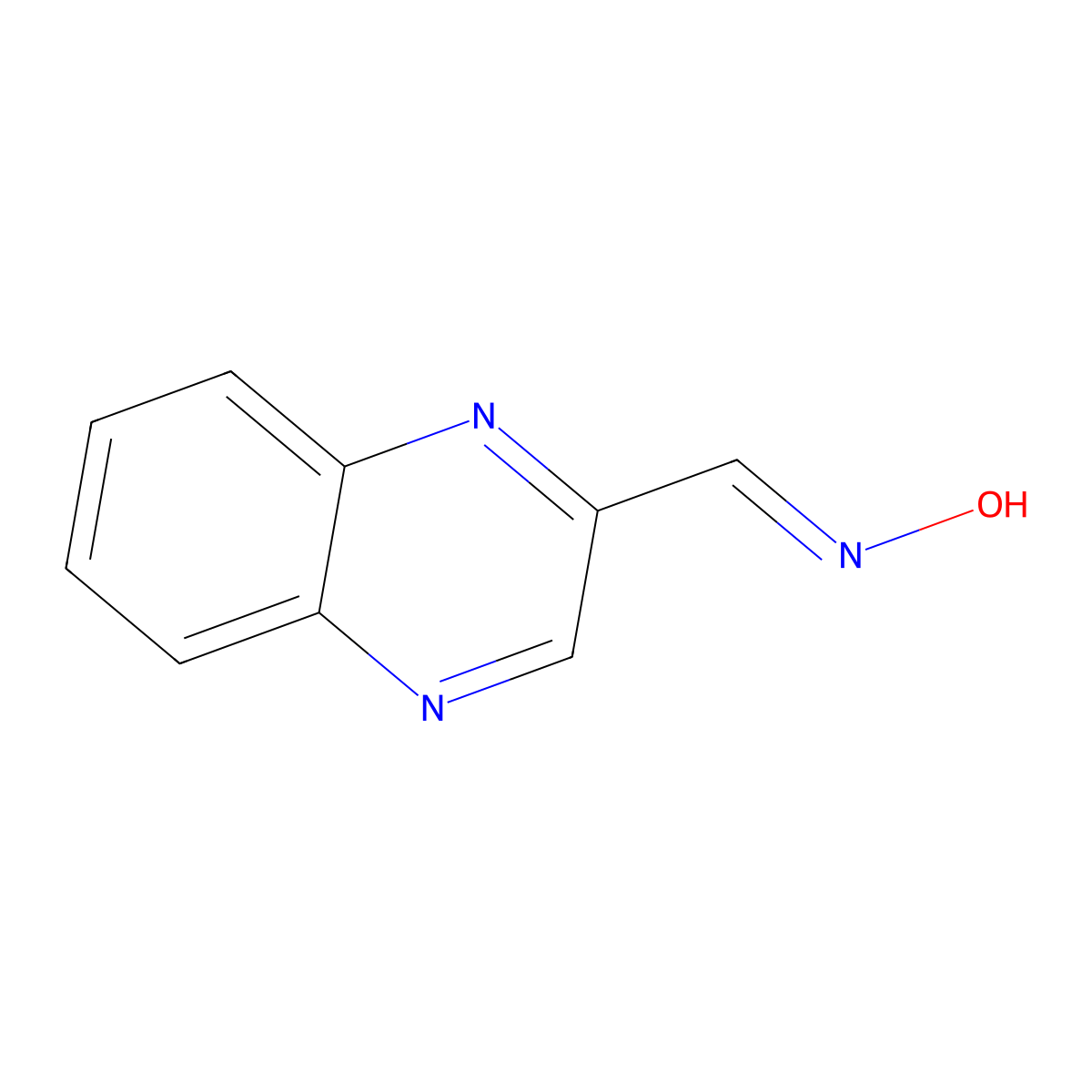 2-Quinoxalinecarbaldehyde oxime molecular structure, CAS 7483-32-1