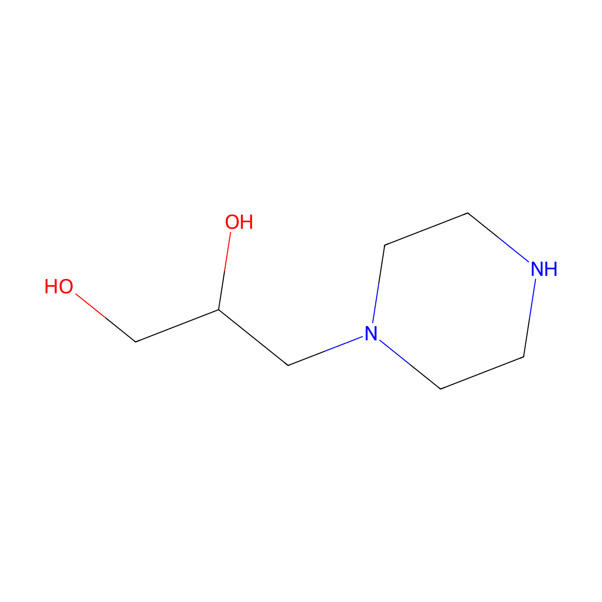 3-(Piperazin-1-yl)propane-1,2-diol molecular structure, CAS 7483-59-2