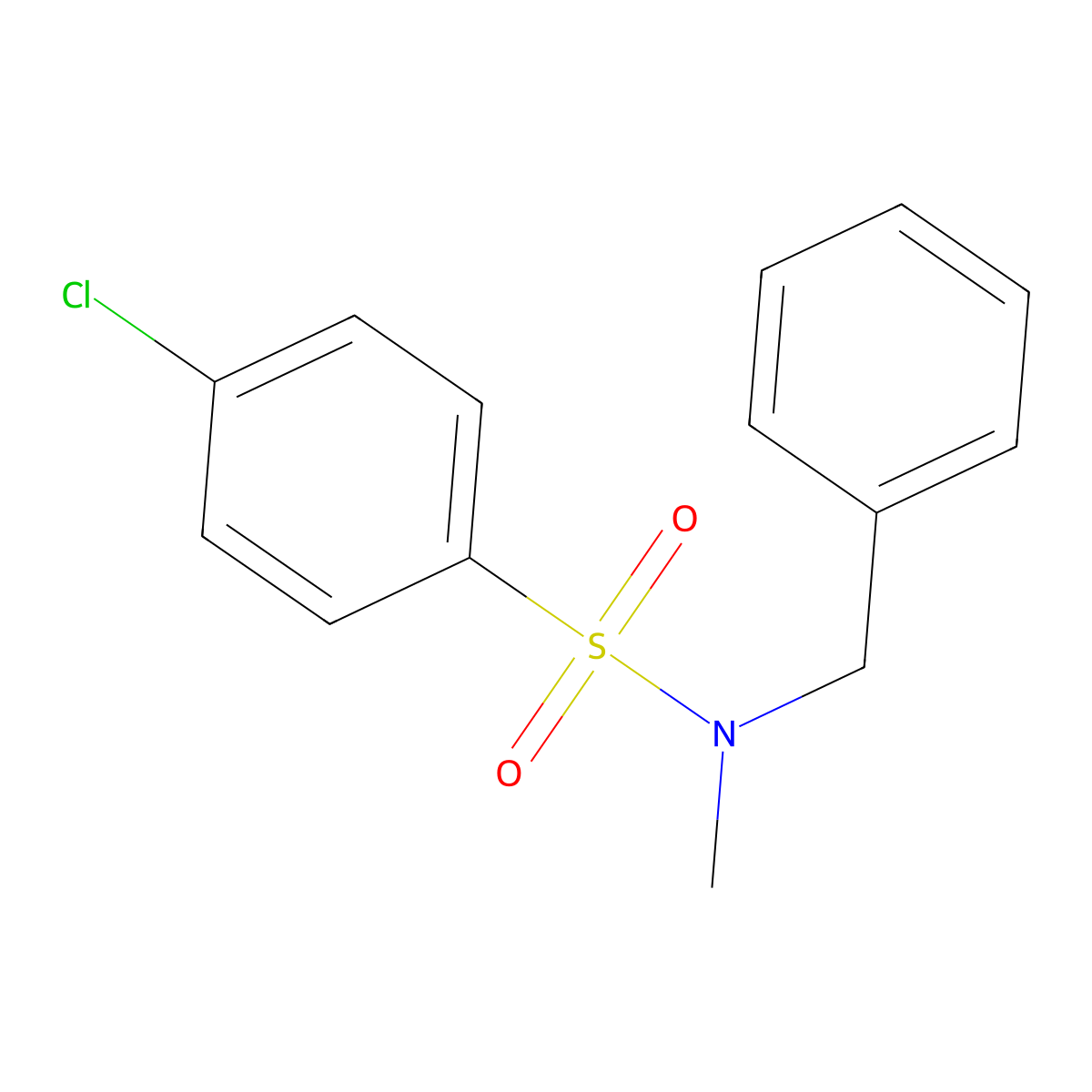 N-benzyl-4-chloro-N-methylbenzenesulfonamide molecular structure, CAS 74832-70-5