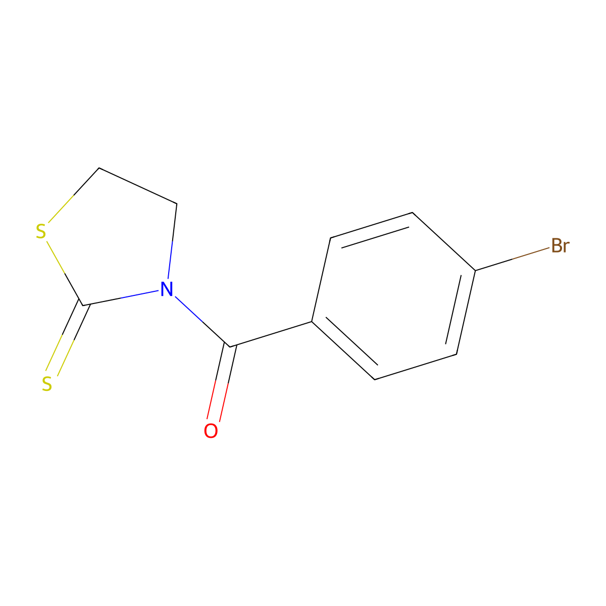 3-(4-Bromobenzoyl)-1,3-thiazolidine-2-thione molecular structure, CAS 74834-46-1