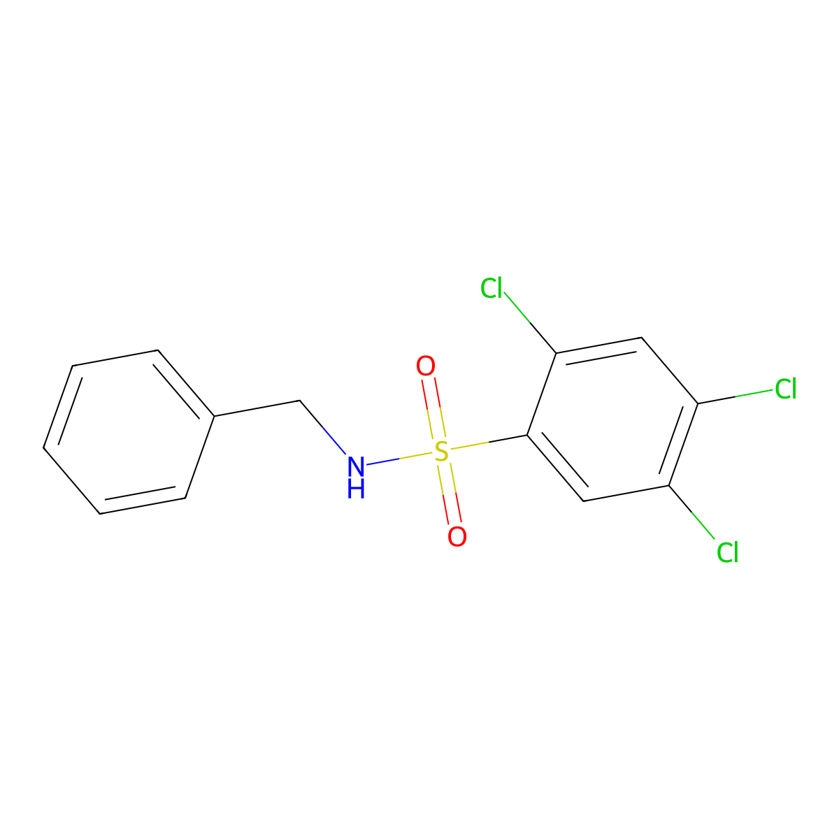 N-benzyl-2,4,5-trichlorobenzenesulfonamide molecular structure, CAS 74835-26-0