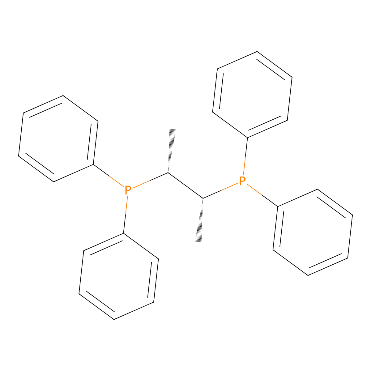 (2R,3R)-Butane-2,3-diylbis(diphenylphosphine) , (R,R)-CHIRAPHOS molecular structure, CAS 74839-84-2