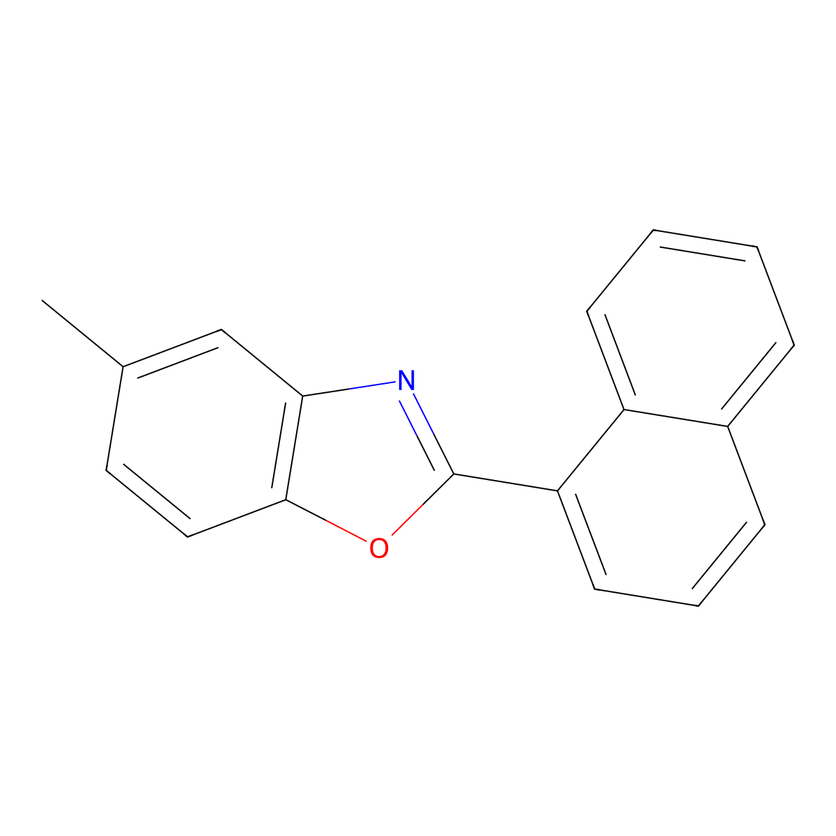 Benzoxazole, 5-methyl-2-(1-naphthalenyl)- molecular structure, CAS 74839-91-1