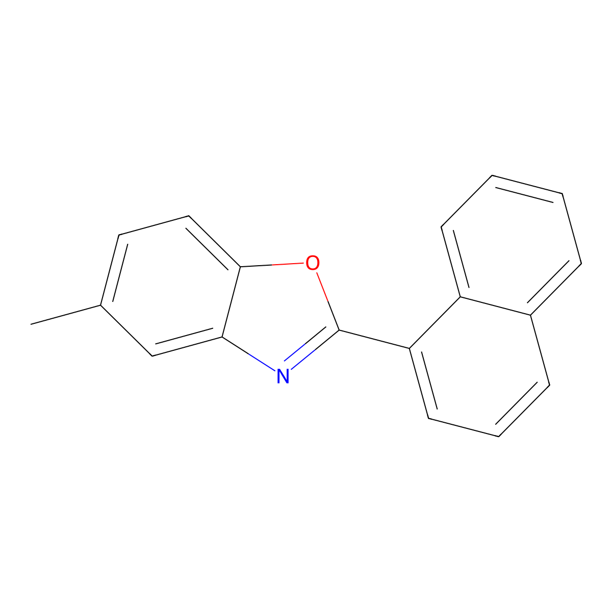 Benzoxazole, 5-methyl-2-(1-naphthalenyl)- molecular structure, CAS 74839-91-1
