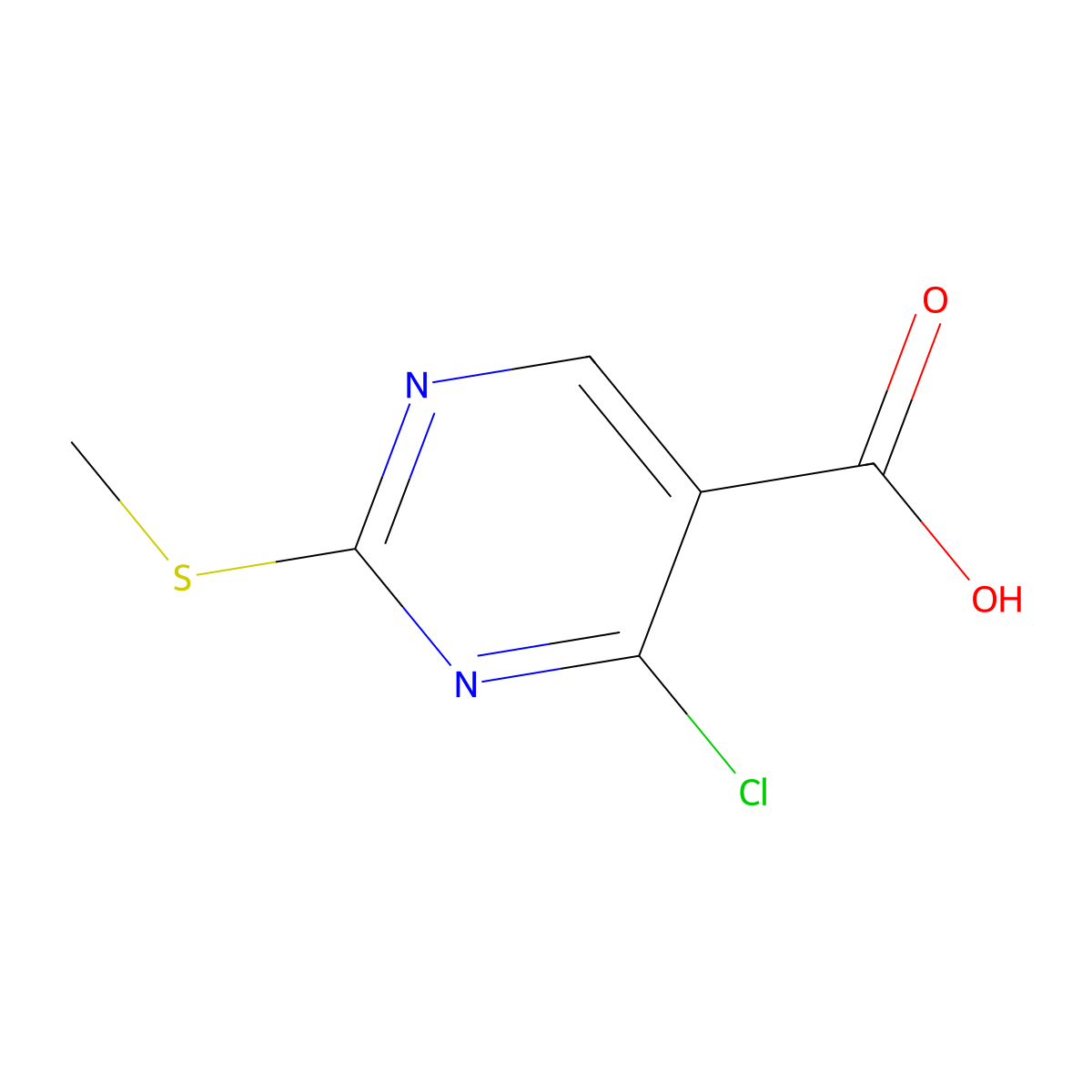 4-Chloro-2-(methylthio)-5-pyrimidinecarboxylic acid molecular structure, CAS 74840-34-9