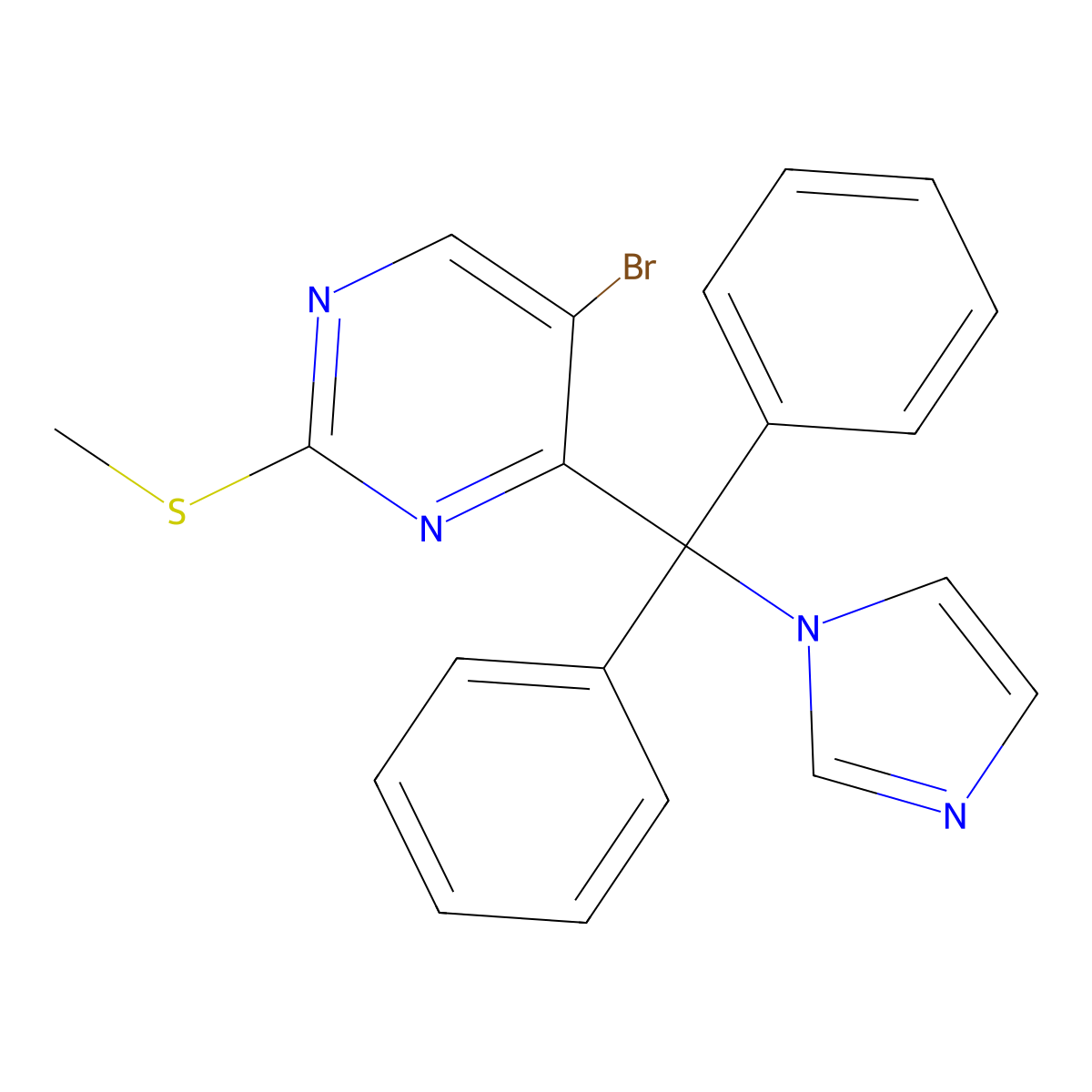 5-Bromo-4-(1H-imidazol-1-YL(diphenyl)methyl)-2-(methylthio)pyrimidine molecular structure, CAS 74840-40-7