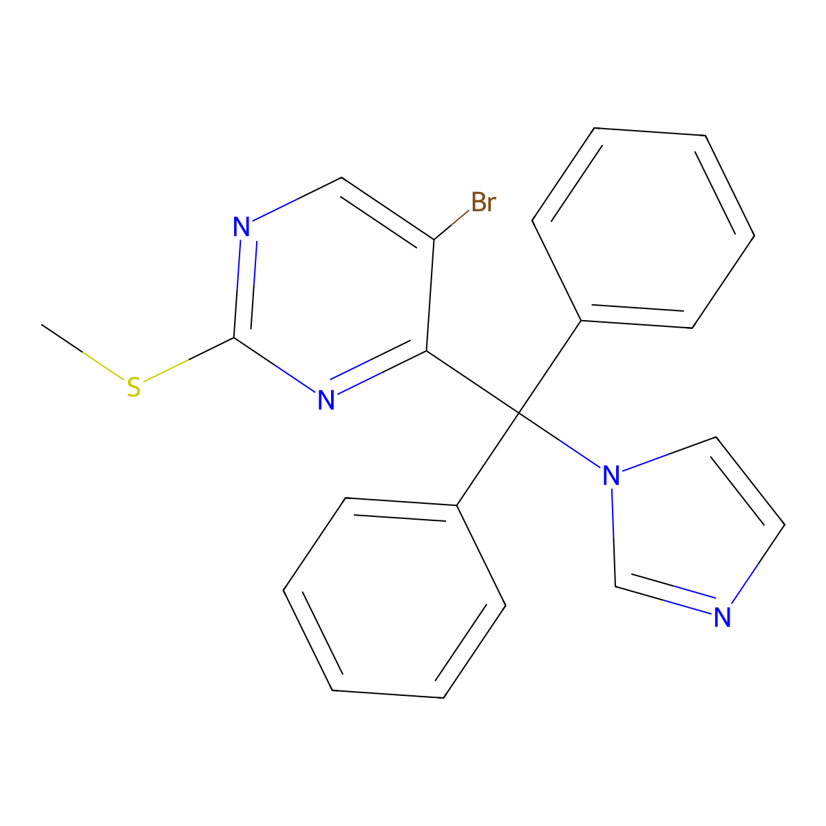 5-Bromo-4-(1H-imidazol-1-YL(diphenyl)methyl)-2-(methylthio)pyrimidine molecular structure, CAS 74840-40-7