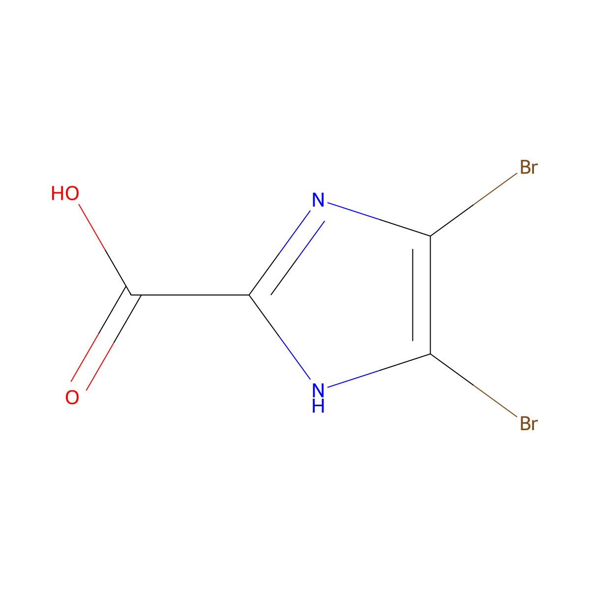 4,5-dibromo-1H-imidazole-2-carboxylic acid molecular structure, CAS 74840-91-8