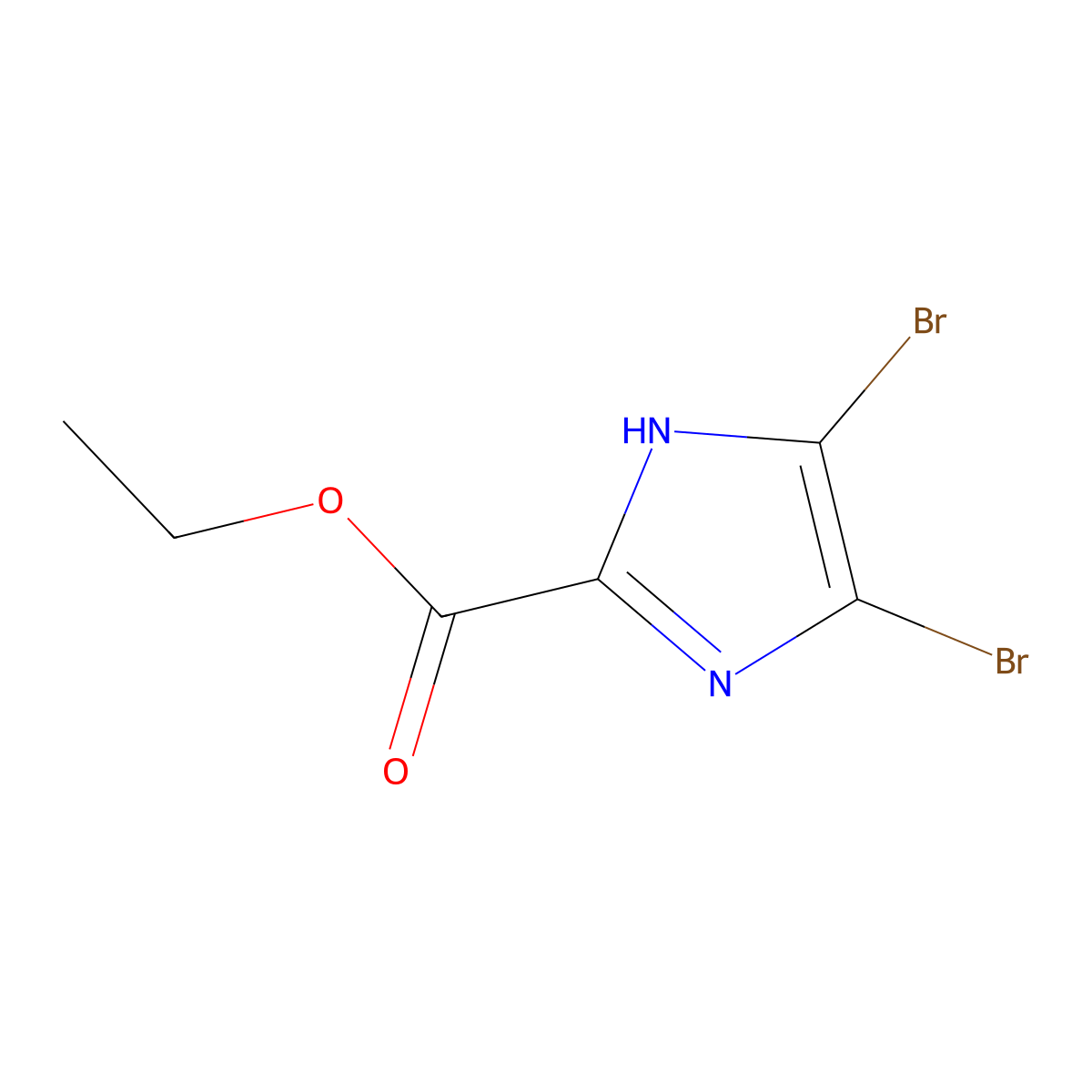 ethyl 4,5-dibromo-1H-imidazole-2-carboxylate molecular structure, CAS 74840-99-6
