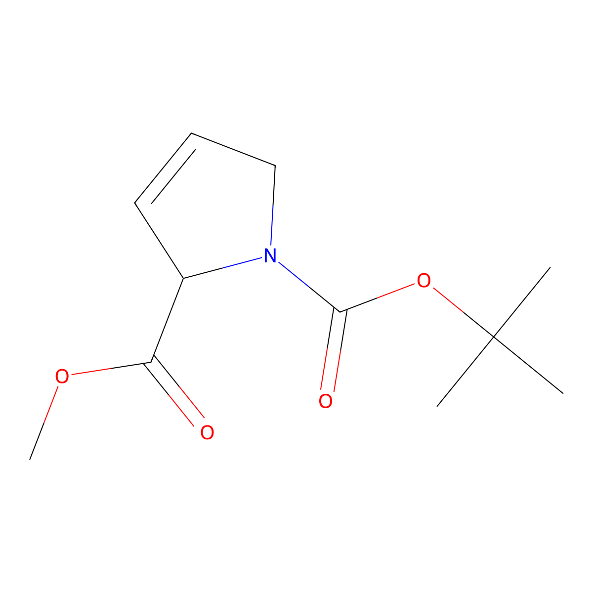 1-O-tert-butyl 2-O-methyl (2S)-2,5-dihydropyrrole-1,2-dicarboxylate molecular structure, CAS 74844-93-2